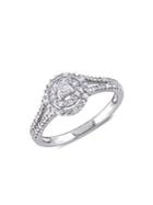 Sonatina Sterling Silver & 0.2 Tcw Diamond Double Halo Engagement Ring