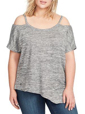 William Rast Plus Christopher Off-shoulder Asymmetrical Top