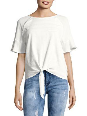 Ivanka Trump Textured Front-tie Top