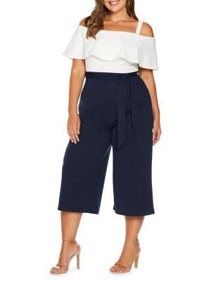 Quiz Curve Plus Frill Culotte Jumpsuit