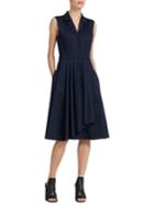 Donna Karan Ruffle-skirt Shirt Dress
