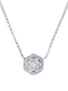 Effy Pave Classica 14k White Gold Diamond Flower Necklace