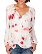 Lucky Brand Floral Long-sleeved Peasant Top