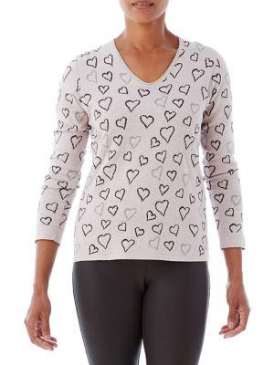 Olsen Heart Printed Pullover