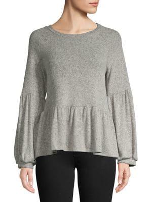 Design Lab Heathered Peplum Top