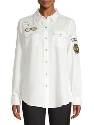 Karl Lagerfeld Paris Patch Utility Shirt