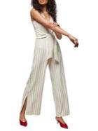 Miss Selfridge Striped Tie Front Jumpsuit