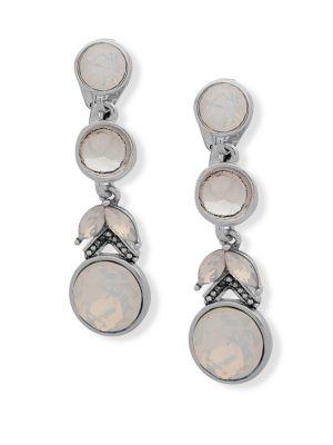 Jenny Packham White Opal Linear Drop Earrings