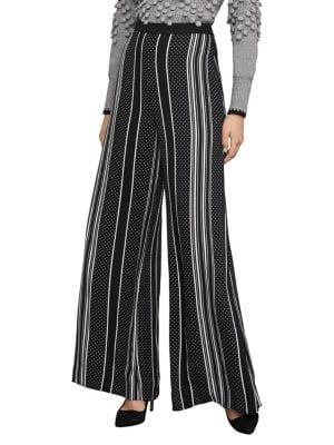 Bcbgmaxazria High-rise Mixed-print Palazzo Pants