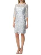 Tahari Arthur S. Levine Embroidered Cocktail Sheath Dress