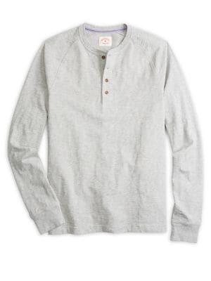 Brooks Brothers Red Fleece Slub Heathered Cotton Henley