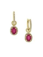 Effy Amore Diamond, Ruby And 14k Yellow Gold Drop Earrings