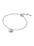 Michael Kors Sterling Silver And Crystal Heart Bracelet