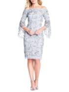 Adrianna Papell Off-the-shoulder Embellished Dress