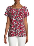 Jones New York Short Sleeve Floral Top