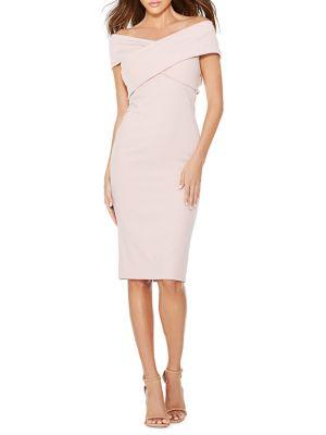Quiz Crepe Cross Over Bardot Midi Dress