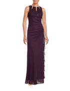 Betsy & Adam Keyhole Ruched Gown