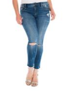 Slink Jeans Plus Plus Caralyn Distressed Slim-fit Jeans