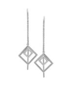 Lord & Taylor Diamond And Sterling Silver Threader Earrings