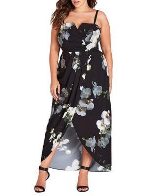 City Chic Plus Orchid Dreams Maxi Dress