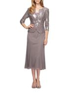 Alex Evenings Sequined Jacket And Dress Set