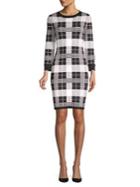 Calvin Klein Plaid Bodycon Sweater Dress