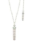 Jenny Packham Crystal Fringed Pendant Necklace