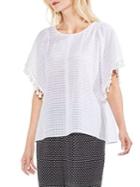 Vince Camuto Textured Extend-shoulder Cotton Blouse