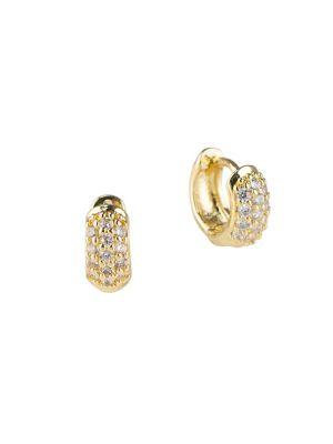 Cz By Kenneth Jay Lane Goldplated And Cubic Zirconia Pave Huggie Earrings