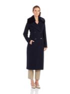 Planet London Double Breasted Fur Collar Coat