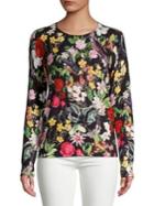 Lord & Taylor Petite Floral Cashmere Pullover