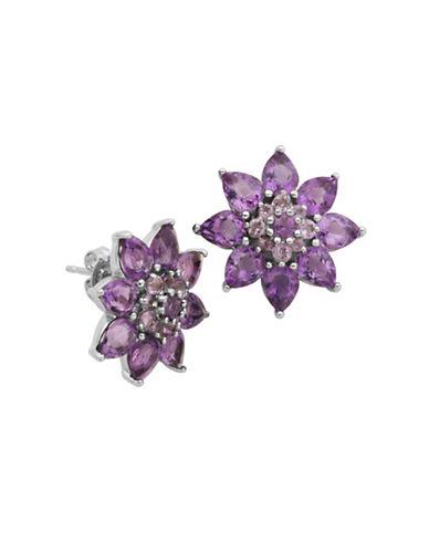 Lord & Taylor Amethyst Flower Stud Earrings