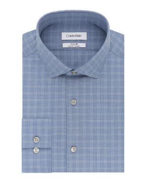 Calvin Klein Slim-fit Exploded Checkered Dress Shirt