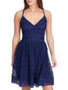 Guess Lace Halter Fit-and-flare Dress