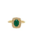 Lord & Taylor Diamond, Emerald & 14k Yellow Gold Ring