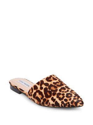Steve Madden Trace Leopard-print Pony Hair Mules