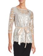 Marina Belted Sequined Top