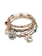 Alex And Ani Rose Goldtone And Silvertone Paws And Reflect Bracelets