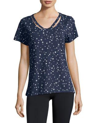 Marc New York Performance Cut-out Printed Top
