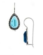 Lord & Taylor Sterling Silver And Marcasite Crystal Drop Earrings