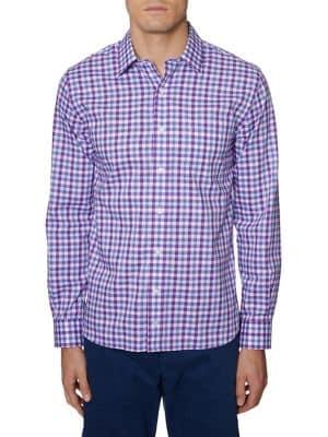 Regular-fit Hickey Freeman Stretch Gingham Shirt