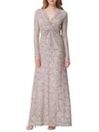 Tahari Arthur S. Levine Lace Twisted-front Gown
