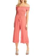 1.state Shirred Off-the-shoulder Jumpsuit