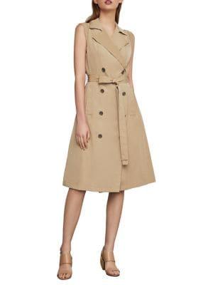Bcbgmaxazria Sleeveless Trench Flared Dress