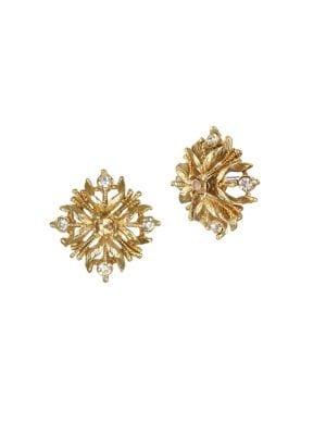 Badgley Mischka 10k Gold & Crystal-embellished Stud Earrings