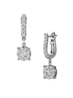 Morris & David 1.0 Tcw Diamond And 14k White Gold Drop Earrings