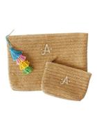 Cathy's Concepts 2-piece Personalized Straw Clutch Set