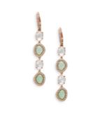 Nadri Isola Mother-of-pearl, Crystal And Silver Linear Earrings
