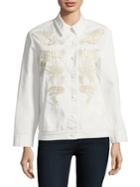 French Connection Embroidered Denim Button-down Shirt