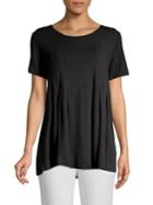 Donna Karan Short Sleeve Pleated Top